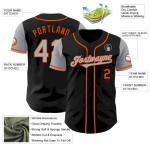 Custom Black Gray-Orange Authentic Two Tone Baseball Jersey Custom Black Gray-Orange Authentic Two Tone Baseball Jersey