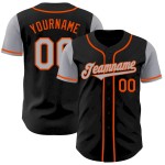 Custom Black Gray-Orange Authentic Two Tone Baseball Jersey Custom Black Gray-Orange Authentic Two Tone Baseball Jersey