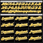 Custom Black Gold-White Bomber Full-Snap Varsity Letterman Hoodie Jacket