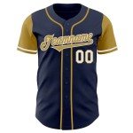 Custom Navy Old Gold-White Authentic Two Tone Baseball Jersey Custom Navy Old Gold-White Authentic Two Tone Baseball Jersey