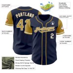 Custom Navy Old Gold-White Authentic Two Tone Baseball Jersey Custom Navy Old Gold-White Authentic Two Tone Baseball Jersey