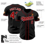 Custom Black Red-White Authentic Baseball Jersey Custom Black Red-White Authentic Baseball Jersey