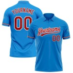 Custom Blue Red-White Performance Vapor Golf Polo Shirt Custom Blue Red-White Performance Vapor Golf Polo Shirt