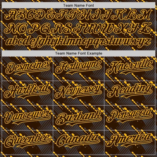 Custom Brown Gold 3D Pattern Design Slant Lines Authentic Baseball Jersey Custom Brown Gold 3D Pattern Design Slant Lines Authentic Baseball Jersey