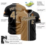 Custom Black Old Gold-White Authentic Gradient Fashion Baseball Jersey Custom Black Old Gold-White Authentic Gradient Fashion Baseball Jersey
