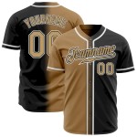 Custom Black Old Gold-White Authentic Gradient Fashion Baseball Jersey Custom Black Old Gold-White Authentic Gradient Fashion Baseball Jersey