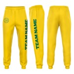 Custom Gold Kelly Green Fleece Jogger Sweatpants