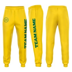 Custom Gold Kelly Green Fleece Jogger Sweatpants