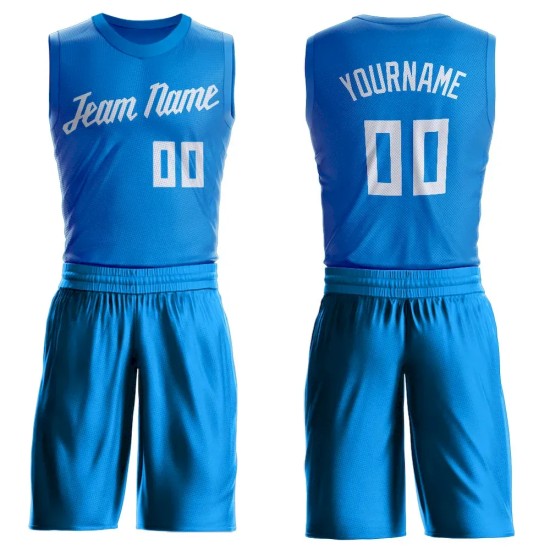 Custom Blue White Round Neck Suit Basketball Jersey Custom Blue White Round Neck Suit Basketball Jersey