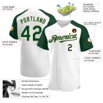 Custom White Green-City Cream Authentic Raglan Sleeves Baseball Jersey Custom White Green-City Cream Authentic Raglan Sleeves Baseball Jersey